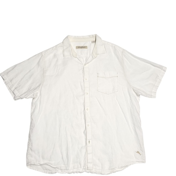 Tommy Bahama Other - Tommy Bahama 100% Off White Linen Button Up Mens XL Smooth Sailing Short Sleeve